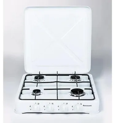 Produktbild von Ravanson K-04T, Schwarz, Weiß, Arbeitsplatte, Gaskochfeld, 4 Zone(n), 4 Zone(n), Metall, Kunststoff