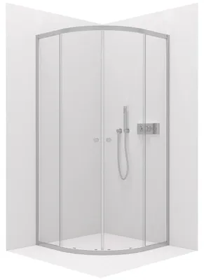 Produktbild von CERANO - Duschkabine Orso L/P - 6 mm - Viertelkreis - R550 - Chrom, klares Glas - 80x80x195 cm - Schiebetür