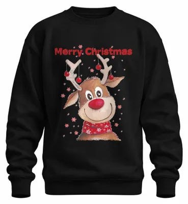 Imagen del producto de Feliz Navidad, adorable reno. Suéter navideño uni, ideal como regalo de Navidad, color , talla L