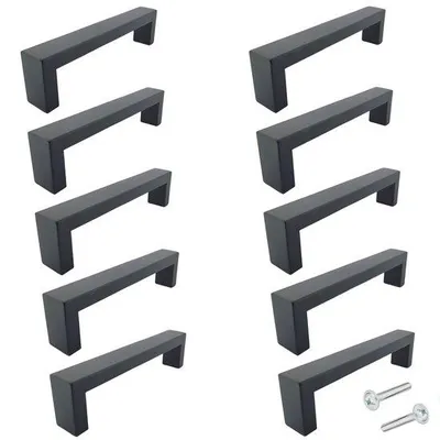 Productafbeelding van By MJM Atlanta kastgreep 128mm boormaat mat zwart RVS – set van 10