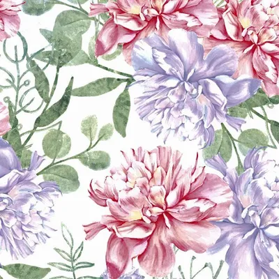 Produktbild von 240 Duni Tissue-Servietten 33 x 33 cm Pastel flowers 3-lagig