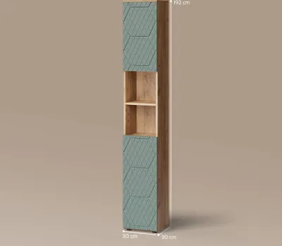 Immagine prodotto di Mobiletto da bagno Livinity Ronco Quercia verde/oro 30 x 192 cm, Model 52890