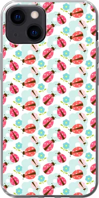 Produktbild von MuchoWow® Handyhülle Schutzhülle Hülle für Telefoonhoesje iPhone 13 Mädchen - Marienkäfer - Blumen - Muster - Mädchen - Kinder - Kinder Silikon Softcase Handy Hülle - Karteninhaber