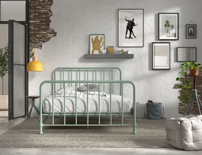 Produktbild von VIPACK - Jugendbett BRONXX mit Liegefläche 140 xx 200 cm, Ausf. Metall Olivegrün matt