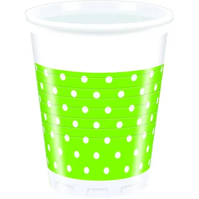 Image de Gobelet en plastique à points verts 200 ml