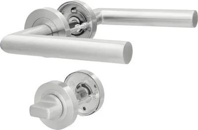 Produktbild von Rosettengarnitur Doha edelstahl/satiniert WC für Bad + WC Türen
