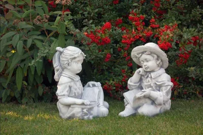 Produktbild von Mädchen Sitzende Figur Statue Figuren Skulptur Statuen Garten Dekoration  101145
