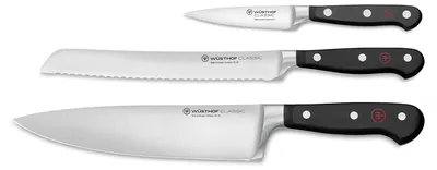 3-teiliges Kochmesserset – Koch-, Brot- und Gemüsemesser, 20 cm