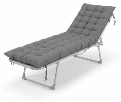 Immagine prodotto di Cuscino per panca Relaxdays, 180x50 cm, imbottito, trapuntato, con nastri, per esterni, cuscino per panca da giardino, pallet, grigio