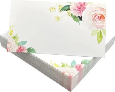 Produktbild von 50 Stück Blumen Platzkarten für Tisch Hochzeit Tafelschmuck