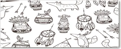 Produktbild von Tulup® Leinwandbild - 125x50 cm - Wandkunst - Drucke auf Leinwand - Leinwanddruck  - Kinderzimmer - Braun - Indische Eulen