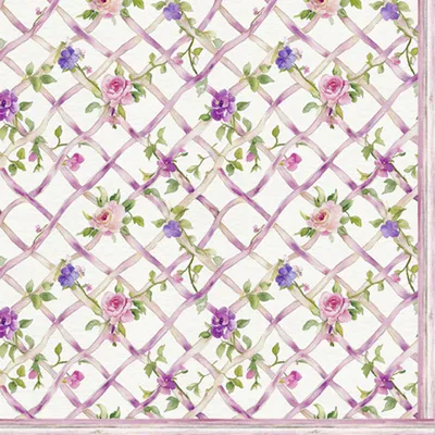 Produktbild von Servietten Papier 33x33cm 3-lagig mit Rosenranken Muster 20 Stück