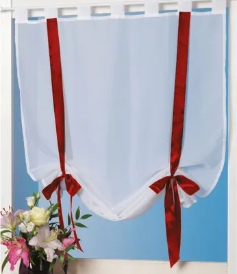 Produktbild von Raffgardine mit Schlaufen, Größe: 80x160cm, Farbe: Rot
