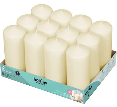 Produktbild von Bolsius Horeca Stumpenkerzeen 17/7 tray 12 Elfenbein