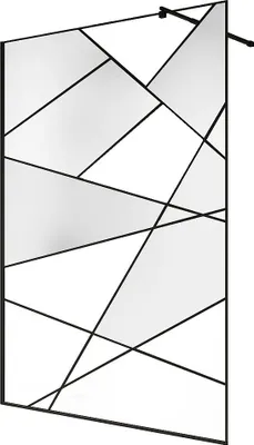 Produktbild von Duschwand für begehbare Duschen - Siebdruck - Schwarz matt - 140 x 200 cm - TRISEO