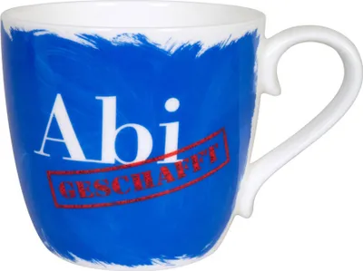 Produktbild von Könitz Becher Abi 2021 geschafft blau, Kaffeebecher, Tasse, Kaffeetasse, Bone China, 425 ml, 11 2 057 2640