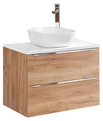 Produktbild von Waschtisch 80.4cm April mit 2 Schubladen, Holzoptik