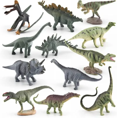 Produktbild von Dinosaurier Figuren Set, 12-teilig, realistisch, bunt, für Kinder