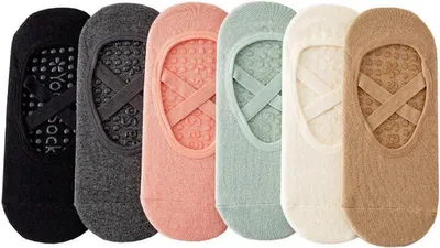 Yogasocken für Damen | Antirutsch Sportsocken mit Kreuzriemen | Geeignet für Yoga, Tanz und Fitness | Schwarz | Einheitsgröße