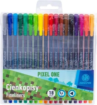 Zdjęcie produktu dla ASTRAPEN Pixel One - Trójkątne cienkopisy w 18 intensywnych kolorach do precyzyjnego rysowania