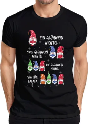Produktbild von Glühwein Wichtel Gnome Elf Lustig - Weihnachten Weihnachtsgeschenk Christmas Herren T-Shirt, Schwarz, 3XL