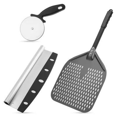 Image de Solidchoice - Pelle à pizza perforée en aluminium anodisé