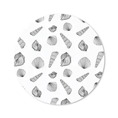 Produktbild von MuchoWow® Mauspad Mousepad Muschel - Schwarz und Weiß - Design 30x30 cm - Mousepads - Maus Mat - Pad - Mausunterlage - Tischunterlage - Schreibtischmatten