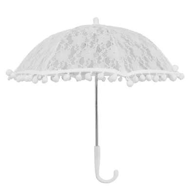 Zdjęcie produktu dla Biała koronkowa parasolka, styl vintage, na wesela, ślubna koronkowa parasolka, dziecięcy kostium fotograficzny, koronkowa parasolka do rekwizytów fotograficznych, 51322 G