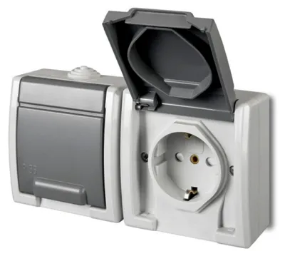 Immagine prodotto di Elektroplast Socket Aquant 2Pl Grey Ip55 1245-10
