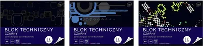 Produktbild von INTERDRUK Technikblock schwarz A4 10 Blatt