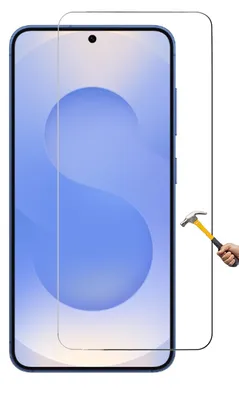 A screen protector is shown placed on top of a smartphone screen.