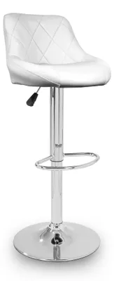 Produktbild von Aga Barhocker Weiß aus Kunstleder 360° drehbar höhenverstellbar, Barstuhl, Küchenhocker, Barhocker, Barstuhl, Bistrohocker