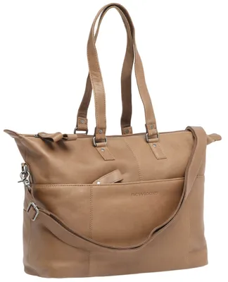 Produktbild von New Looxs Radtasche Verla Leather Cognac 15 Zoll - elegante Fahrrad-Aktentasc...