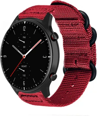 Produktbild von Strap-it Amazfit GTR 2 Nylon-Schnallenarmband (Rot)