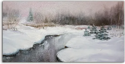 Produktbild von Coloray - Glasbild - 120x60 cm - Wandbild - Glasbilder - Kunst Textur Malerei Winter Landschaft