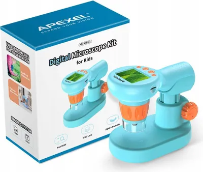 Productafbeelding van Digitale microscoop voor kinderen 2-in-1, 800x vergroting, LCD-scherm 2.0", HD 1080p foto's en video's / APL-MS201