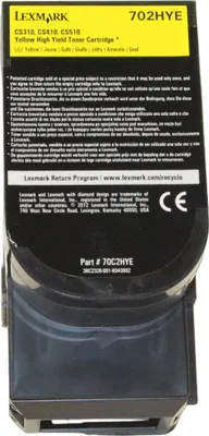 Produktbild von Lexmark 702HYE Toner Yellow 70C2HYE (entspricht 70C2HY0 ) -Bulk