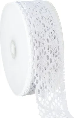 Produktbild von Spitzenband Weiß Vintage-Stil Dekoband 48mm x 20m für Hochzeit, Taufe, Basteln und Verzieren