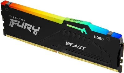 Zdjęcie produktu dla Kingston Technology FURY Beast 32GB 6000MT/s DDR5 CL36 DIMM 1Rx8 RGB, 32 GB, 1 x 32 GB, DDR5, 288-pin DIMM