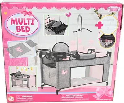 Produktbild von Bayer Puppenbett mit Zubehör - Schmetterlingsdesign für Mädchen