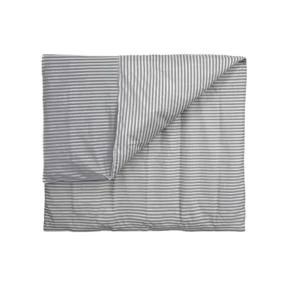 Obrázek produktu pro Pruhované ložní prádlo se zipem 135x200 cm, povlak na polštář 80x80 cm Šedé