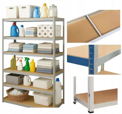 Zdjęcie produktu dla Regał Magazynowy Metalowy 6 półek Spiżarnia Garaż Piwnica 222x90x40 1050 kg