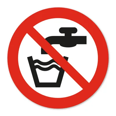 Obrázok produktu pre Zákazová nálepka P005 bez pitnej vody podľa DIN EN ISO 7010 I Upozornenie na ochranu zdravia I Ø 10 cm I hin819