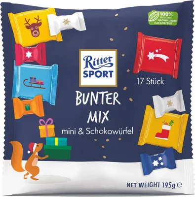 Zdjęcie produktu dla Ritter Sport Chocolate Colourful Mix 9203 asortyment 195g