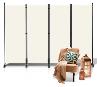 Produktbild von Raumteiler Paravent 4-teilig 228x181 cm Beige Outdoor