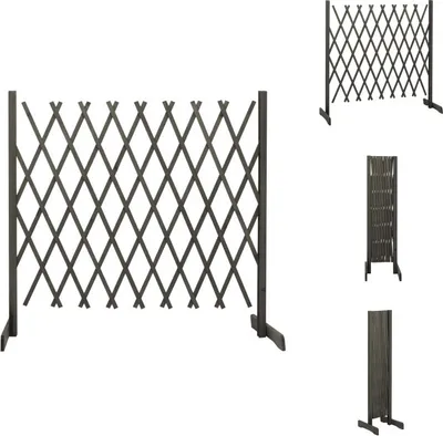 Zdjęcie produktu dla vidaXL Ogrodzenie kratowe szare 180x100 cm z litego drewna jodłowego - panele ogrodzeniowe
