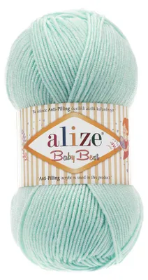 100g Strickgarn ALIZE Baby Best uni Babywolle Wolle Antipilling 820 minze