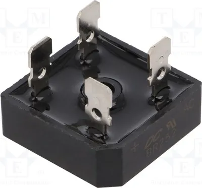 Produktbild von 1x Einphasen Brückengleichrichter Urmax: 200V If: 25A  Ifsm: 400A BR252 Einphasend