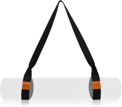Produktbild von Verstellbarer Yogagurt, Schwarz, Nachhaltige Baumwolle, Leicht, für Yogamatten