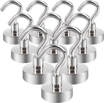Produktbild von Magnethaken Extra Stark 25mm Magnet Haken Starke Magnete mit Haken 15kg Klein Magnetische Neodym Magnetic Hooks Hakenmagnete zum Aufh?nger Kš¹chen Camping Zubeh?r Magnethalter 10Stš¹ck